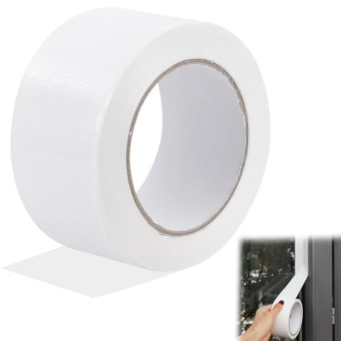 MOVYEE 2 Pieza Burlete Ventana Puertas 20m,Cinta Aislante Termica para Juntas de Marcos de Ventanas,Adherencia Ultra Fuerte,Sin Descamación,Protege de Corrientes Aire Frío (5CM,Blanco)