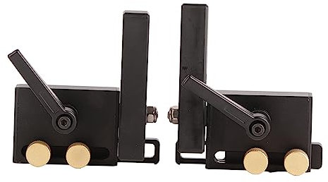 Tope de riel de ranura, limitador de posicionamiento de carpintería de tope de riel de inglete de 2 piezas, limitador de canal ajustable para cortes precisos a izquierda y derecha