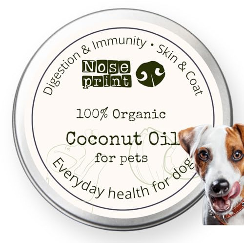 Noseprint Olio di cocco biologico al 100% per cani che stimolano l'immunità, sollievo dal prurito della pelle, supporto digestivo e balsamo per le zampe