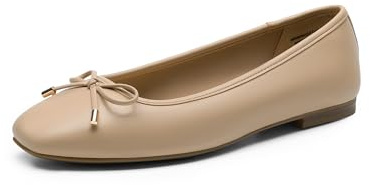 DREAM PAIRS Women's Casual Pointed Toe Ballet Comfort Soft Slip On Flats Shoes,Size 7,Nude,DWUMFA2517