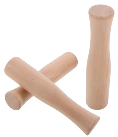 Cabilock 3 Pz Bastoncino Di Legno Per Macinare Mazze Di Granchio Martello Per Carne Macinino a Pestello Strumento Trita Aglio Smerigliatrice Per Dadi a Manovella Macina Spezie Faggio