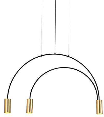 Lampadario soffitto , Lampada a sospensione moderna in ferro ad arco, 3 luci, lampadario in metallo a forma di globo, altezza regolabile, for soggiorno, camera da letto, cucina, sala da pranzo