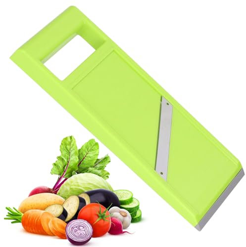 Fogcosy Vegetable Slicer - Manual Stainless Steel Mandolin Food Slicer, Cucumber & Fruit Cutter, Portable Potato & Cheese Slicer