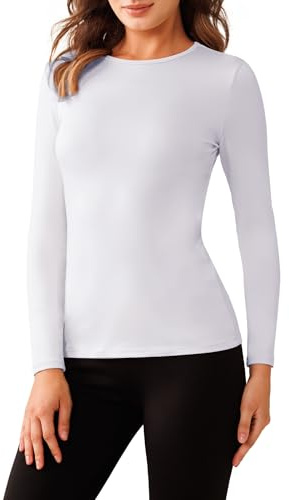 Harlamvar Women's Thermal Tops Round Neck Winter Top Warm Soft Undershirt