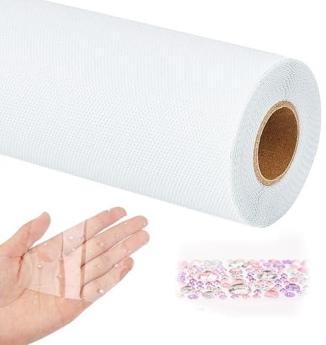 letsinstyle 16.4 Ft x 9.4 Inch Hotfix Tape, Hot Fix Rhinestones Transfer Paper Iron on Transfer Film Papers, Hot Melt Sticky Tapes for Clothes Fabric Decoration