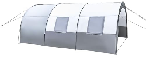 Tente tunnel pour 6 personnes - Étanche - 1500 mm - Protection UV 50+ - Grande tente familiale avec fenêtres en maille 3D et sac de transport - Montage facile pour la randonnée en plein air