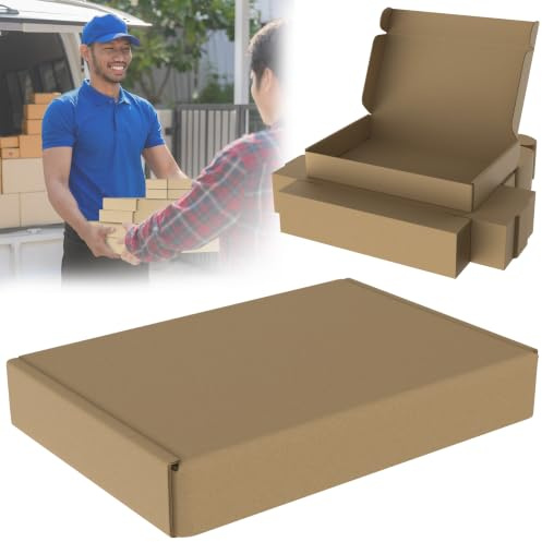 Froadp fraktkartong 32 x 22 x 5 cm maxibrev kartong för frakt 60 stycken | Vikbar design, snabb montering utan verktyg, perfekt för små varor, presenter och platsbesparande förvaring