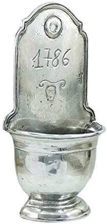 bénitier coquillage église bénitier en étain brillant fait à la main en Italie par le maestro Cavagnini