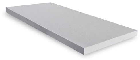 Polyuretanskumplatta - medium densitet D25kg (100x200x12cm) Grå - skum för klädsel, soffskum, madrasser, kuddar, fyllning, vadd, madrasser för husbilar, madrasser skum