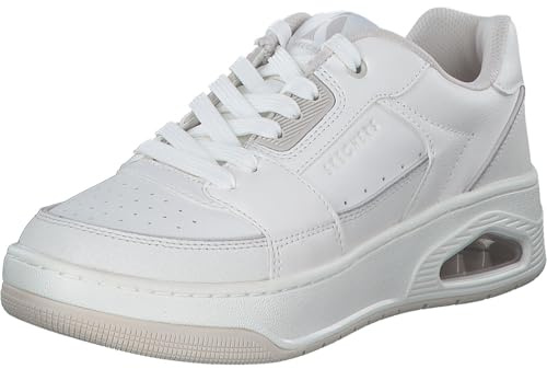 Skechers Women's Uno Court Sneaker, White, 5 UK