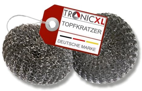 TronicXL 100 Stück Metall Topfkratzer Topfreiniger Putzschwamm Scheuerschwamm Topfschwamm Schleifschwamm Scheuer Schämme