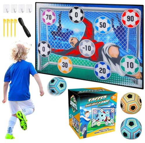 KOIROI Set da Gioco con Pallone da Calcio per Bambini di 3 4 5 6 7 8 Anni, Gioco del Lancio del Calcio Giochi da Esterno per Bambini Gioco Calcio, Regalo di Compleanno per Ragazzi e Ragazze