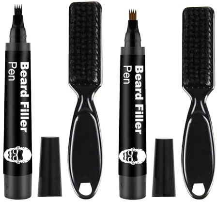 Lápiz de pelo para hombres, Pluma de relleno de barba para cabello, con cuatro puntas Marcador de pelo de lápiz de barba impermeable para pintura de barba, hombres, mujeres Eubeisaqi