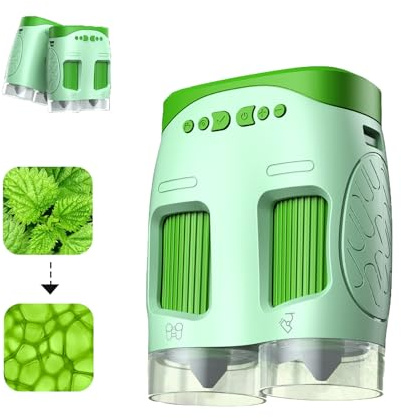 Binoculares de microscopio de doble lente para niños, telescopio de microscopio de mano de alta definición 1000x, mini microscopio portátil de pantalla de 2 pulgadas con luz LED para estudiantes,