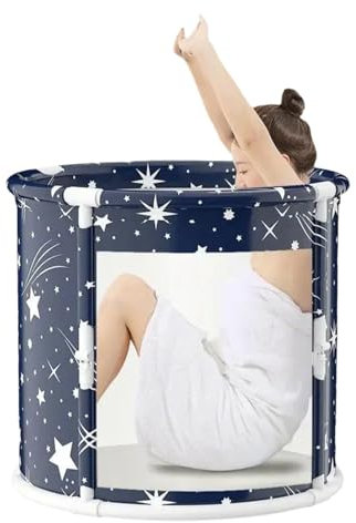 Nybhyjka Vasca Da Bagno Pieghevole Portatile Per Adulti Con Cuscino - SPA Indipendente Con Ghiaccio, Per Doccia, 70cm*65cm