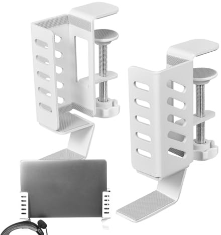 Soporte vertical para ordenador portátil, organizador de escritorio lateral ajustable | Soporte de escritorio lateral para ordenador portátil, sin perforación, para tableta, disipación de calor