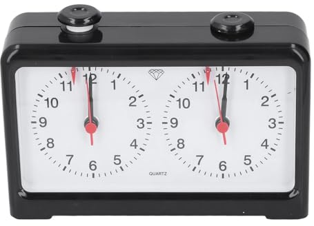 RIZGHWOY Timer per Scacchi Al Quarzo, Orologio Accurato con Ornamenti retrò per Giochi da Scacchiera, Timer Analogico per Giocatori di Scacchi