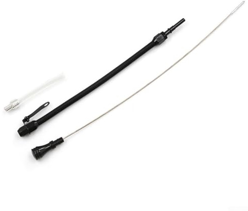 Zilimontt Varilla de medición de aceite de acero inoxidable flexible para LSX LS1 para motores LS2 LS6 4.8L 5.7L 6.0L 6.2L, color negro