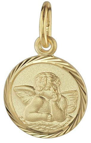 trendor Schutzengel Anhänger Gold 585 liebevoller Goldanhänger für Mädchen oder Jungen, Engelanhänger für Kids, toller Goldschmuck, Geschenkidee, 08618