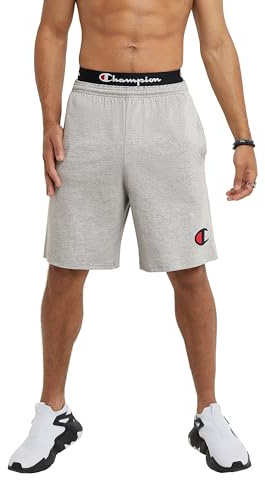 Champion Men's, Lightweight Lounge, Casual Jersey Knit, Weekend Shorts (Reg. Or Big & Tall), Oxford Gray C Logo, XX-Large