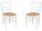 Silla LOIRE de madera maciza con asiento de paja, juego de 2 piezas (lacado blanco)