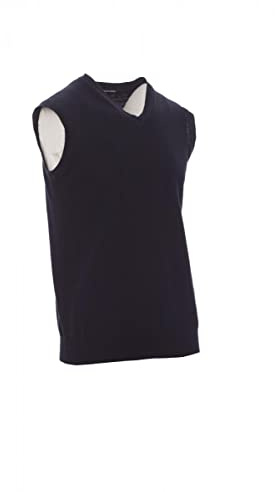 NSTF Smanicato Gilet Uomo Cotone Leggero Scollo V Maglia Taglie Forti Big Size Over No Maxfort (3XL, BLU)