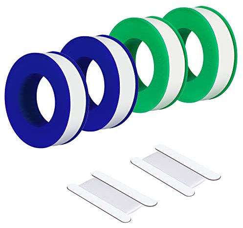 SAVITA 4 Rouleaux Ruban d'étanchéité pour Filetage, 0,5 x 552 Pouces Ptfe avec 2 Pièces 0,5 x 39 Pouces Téflon Portable pour Plombier Pommeau de Douche étanchéité de Conduite d'Eau