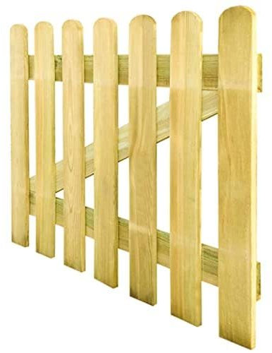 Decor Space Clôture en bois de pin naturel pour clôtures jardin et terrasse (porte 95 x h 100 cm)