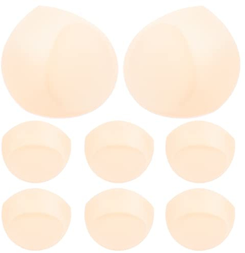 LALAFINA 8pcs Thick Inserts for Swimwear and Sports Comfortable Sponge Breast Pads Removable and Washable for Bikinis Nursing and Daily Use Skin Tone