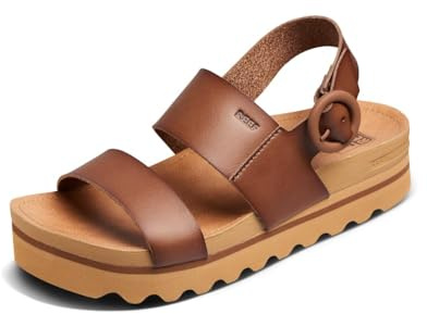 Reef Vista Hi Buckle Womens Platform Fashion Sandal, Arch Support, Ultra Soft Cushion Footbed, Espresso, 8