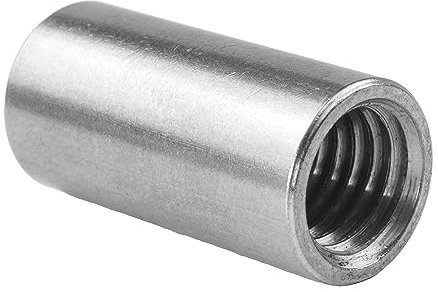 Techtanium Gewindemuffen M12 x 40 mm Rund aus Edelstahl A2 (5 Stück) | Versch. Größen & Verpackungseinheiten verfügbar | Verbindungsmuttern | Verbindungsmuffen | Distanzmuffen