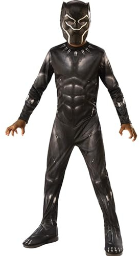 RUBIE'S Avengers Officiel - Black Panther - Déguisement Enfants Classique Black Panther - Taille 5-6 Ans - Costume Super Héros Enfant Marvel avec Combinaison et Masque - Idéal Halloween, Carnaval