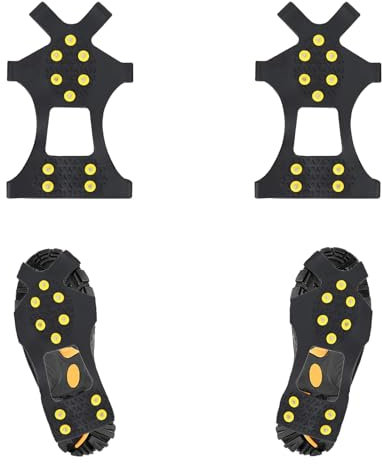Steigeisen, Anti Rutsch Schuhspikes,Schuhkrallen, Schuhspikes, Schuhkrallen Für Den Winter,Steigeisen für Bergschuhe,10-Stud Ice Klampen Schuhkrallen,für Wandern,Trekking,Winter Outdoor