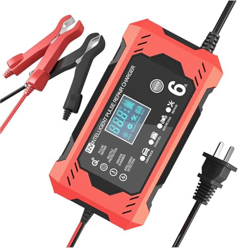 Erhaltungsladegerät Für Autobatterie, Kfz-Batterieladegerät | 12V 6A Automatisches Float-Ladegerät Und Desulfator | Erhaltungsladegerät Mit LCD-Display Für Motorrad-, ATV- Und Deep-Cycle-Batterien