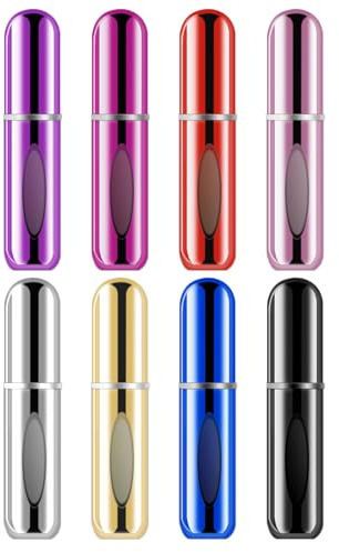 Travel Perfume Bottle Refillable,5ml Portable Travel Size Perfume Atomizer Refillable Empty Bottle,Leak Proof Mini Cologne Sprayer Perfume Bottle,Scent Pump Case for Traveling and Outgoing (8 Pack)