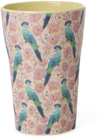 Rice - Vaso grande de melamina para niños, diseño de pájaros exóticos, 400 ml
