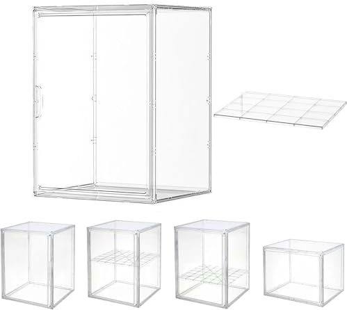 Siyecioa Vitrine Acrylique pour Collection, Boîte de Présentation Transparent à 2 Niveaux pour Figurines Pop, Funko Pop, Mini Figurines, Objets de Collection, DIY (45×33cm)