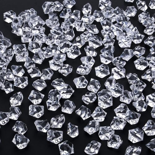 AWARDSEN Pack of 500 Transparent Acrylic Decorative Diamonds, Gemstones for Weddings, Crafts Decoration, Glitter Stones, Decorative Stones, Party, Vase Abundance, Muggle Stones, Colourful