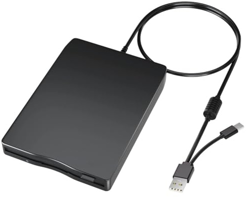 Giuneuow Lettore Floppy Disk USB unità Floppy Disk Doppia Interfaccia unità Floppy Disk USB C Esterna per PC Laptop Notebook Desktop