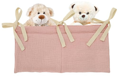 Kinderbett-Organizer, Baby-Aufbewahrungsbehälter, 39 x 20 cm, kompakte platzsparende Lösung für das Kinderzimmer, Wickelstationen, 2 Taschen, Nachttisch-Hängetasche für Schlafsäle, Eingänge