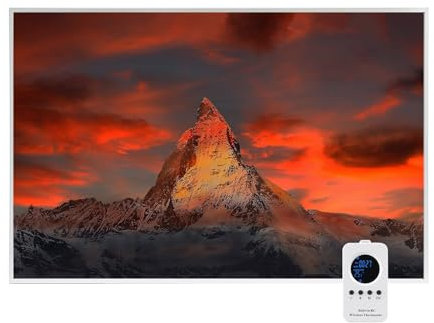 Behaglich Chauffage Infrarouge avec Image 600W, Chauffage Infrarouge Mural Jusqu'à 120°C, 1-3 Minutes pour Atteindre la Température de Fonctionnement - avec Thermostat - TÜV - Coucher de soleil
