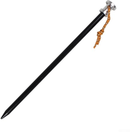 Oniissy Estacas de aluminio resistentes de 23 cm con pinzas de cuerda para barro de arena y hierba, juego de 8 piezas para camping, senderismo, actividades al aire libre (negro)