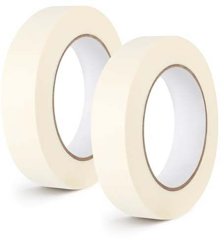 elzle Scotch di Carta, Nastro per Mascheratura Standard, Facile da Rimuovere, Tenace nell'Adesione - per Mascheratura Pittura e Imbiancatura (24 mm x 50 m)