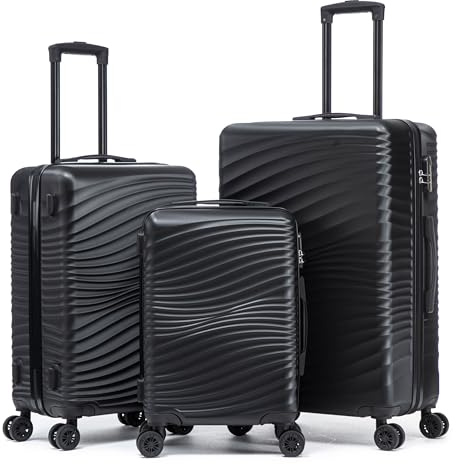 Rosamo Luggage Sets 3 Piece, ABS Suitcase Set (20/24/28), Hardside luggage with Spinner Wheels, Travel Luggage, 14x8x9 Airline Approved Carry on, Lightweight Luggage with High-Security Lock