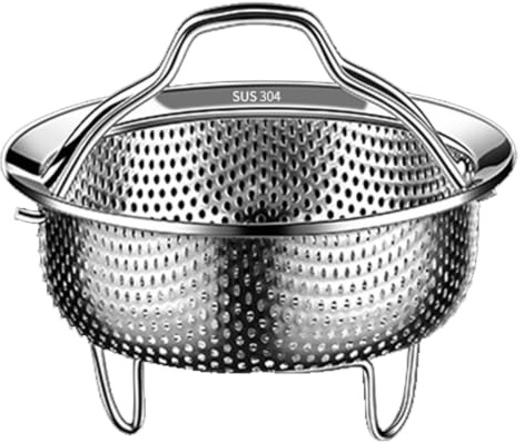 Stainless Steel Steamer Basket | Rice Cooker For Instant Cooker With Handle | Vegetable Steamer Basket | Metal Pan Steamers Insert For Veggie Seafood Cooking