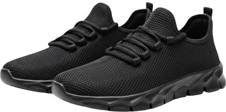 Tenis de correr para hombre, de malla suave, para gimnasio, entrenamiento, transpirables, ligeros, con lengüetas profundas y amortiguación de EVA, ajuste seguro con cordones, acolchados para uso