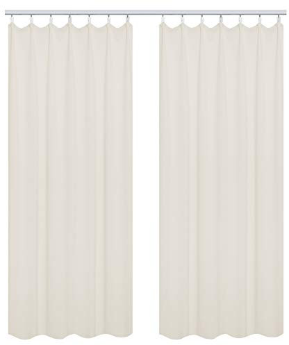 WOLTU Vorhang Blickdicht Gardinen mit Kräuselband für Schiene, 2er Set Leichte & weiche Verdunklungsvorhänge wärmeisolierend Thermovorhang Kälteschutz für Wohnzimmer Schlafzimmer, 135x225cm, Creme