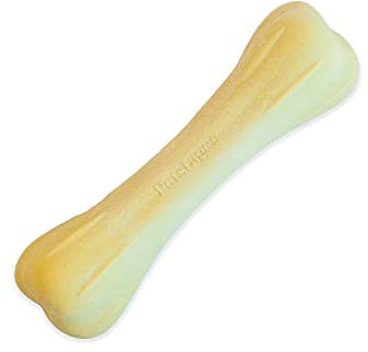 Petstages Kauknochen Hund - Chick-A-Bone - Langlebiger Hundeknochen, Rohleder und Stock-Ersatz, splitterfrei, echter Hühnergeschmack - Mittel