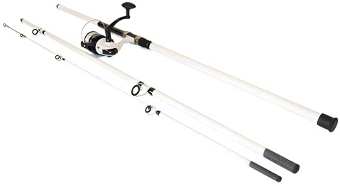 FISH-XPRO Set canne da spiaggia - Canna da lancio da 390cm con mulinello da pesca in mare e filo in nylon da 0,40mm - Per la pesca in spiaggia - Peso di lancio 200g