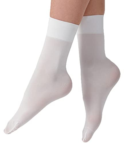 Silky 2 Pairs Adult and Children's Essentials Ballet Dance Socks (9-12 Shoe Size, White)